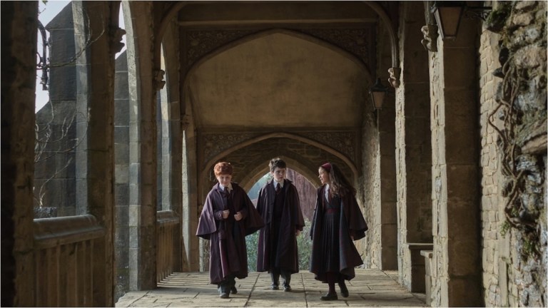 Alastair Stout, Dominic McLaughlin and Arabella Stanton in HBO's Harry Potter and the Philospher's Stone