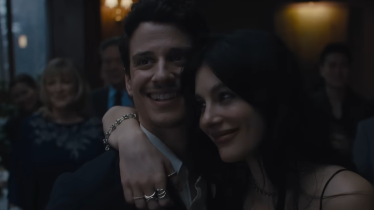 Adam DiMarco and Camila Morrone in Something Very Bad Is Going to Happen