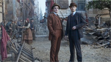 Hero Fiennes Tiffin and Donal Finn in Young Sherlock