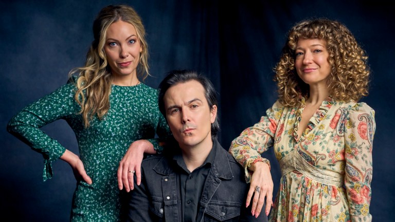 Kelsey Pribilski, John Valley, Hailley Lauren of American Dollhouse in Den of Geek studio at SXSW 2026.