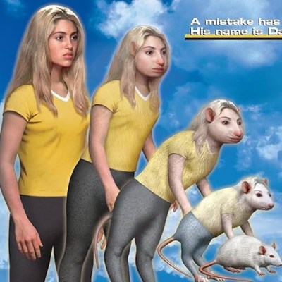 Rachel morphing into a mouse on the cover of an Animorphs book.