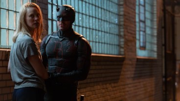 L-R: Matt Murdock / Daredevil (Charlie Cox) and Karen Page (Deborah Ann Woll) in Marvel Television's DAREDEVIL: BORN AGAIN SEASON 2, exclusively on Disney+. Photo by Jojo Whilden. © 2026 MARVEL.
