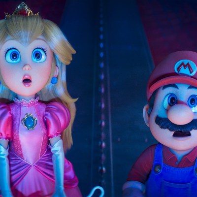 Princess Peach and Mario in The Super Mario Galaxy Movie.