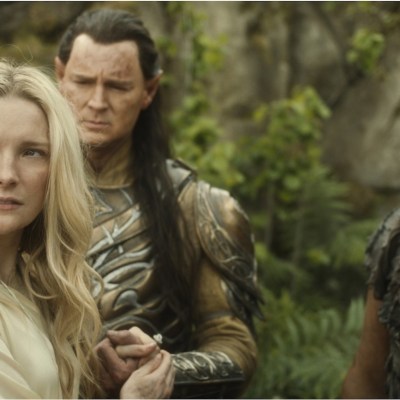Morfydd Clark as Galadriel; Benjamin Walker as High King Gil-galad; Ismael Cruz Córdova as Arondir in The Lord of the Rings: The Rings of Power Season 2