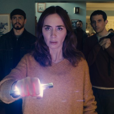 Emily Blunt and the device in Disclosure Day Ending