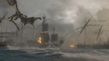 Dragons fly over the Battle of the Gullet in House of the Dragon season 3 episode 1.