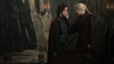 Jacaerys Velaryon (Harry Collett) and Rhaenyra Targaryen (Emma D'Arcy) in House of the Dragon season 3.