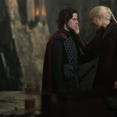 Jacaerys Velaryon (Harry Collett) and Rhaenyra Targaryen (Emma D'Arcy) in House of the Dragon season 3.