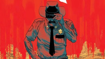 Cover of the comic That Texas Blood featuring a sheriff on a red background.