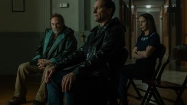 Stephen Root, Matthew Rhys and Kate O'Flynn in Widow's Bay