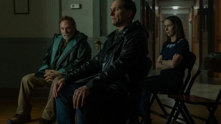 Stephen Root, Matthew Rhys and Kate O'Flynn in Widow's Bay