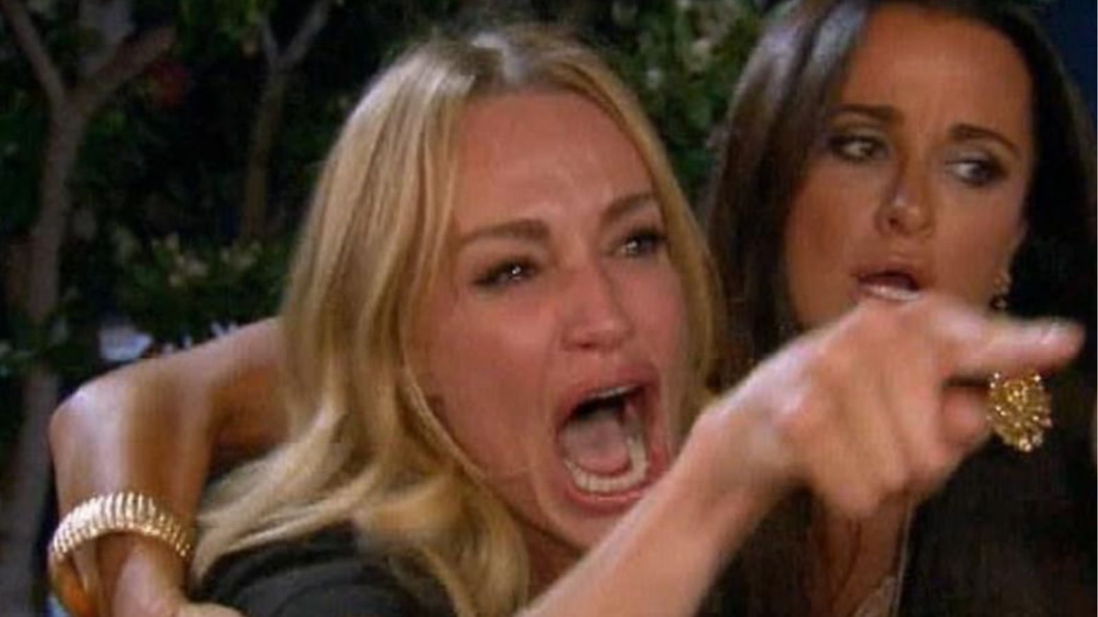 A collage of iconic moments from The Real Housewives franchise.