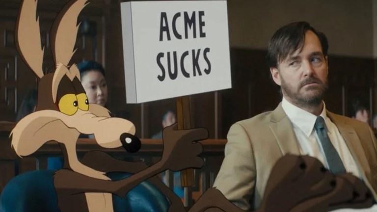 Coyote vs Acme sucks sign