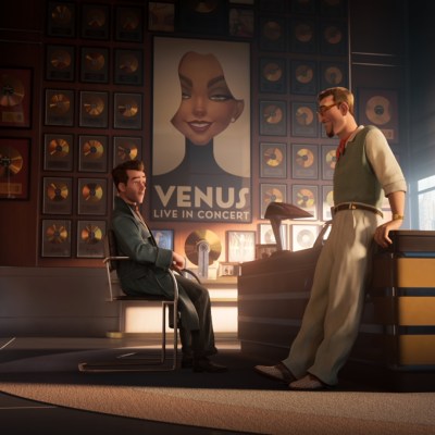 RAY GUNN - Raymond Gunn (Sam Rockwell) and Barry Vogel (Alan Tudyk). Cr: Skydance Animation ©2026