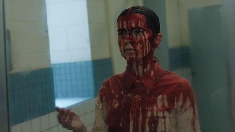 Summer H. Howell as a blood-covered Carrie White in Prime Video's Carrie (2026).
