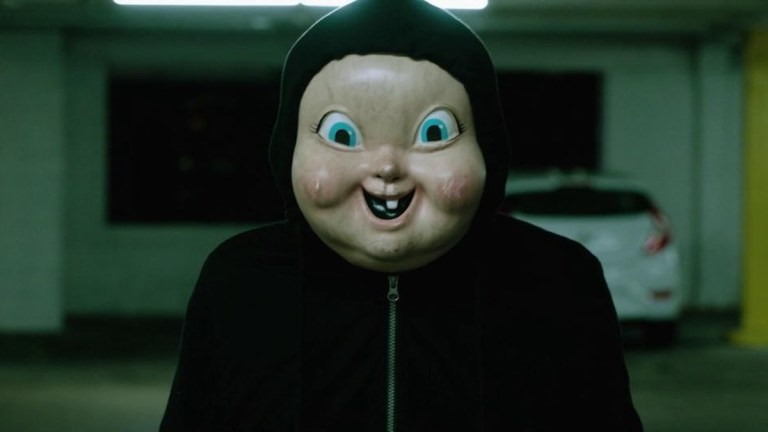 The baby-masked killer in Happy Death Day.
