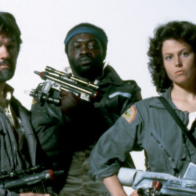Tom Skerritt and Sigourney Weaver on Alien set