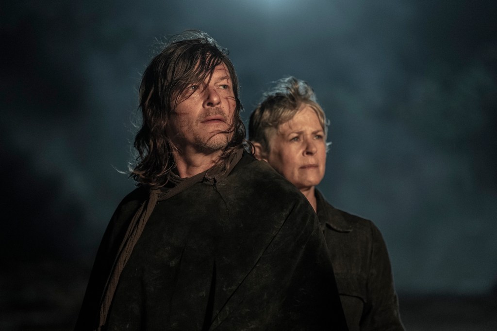 Norman Reedus as Daryl Dixon, Melissa McBride as Carol Peletier - The Walking Dead: Daryl Dixon _ Season 3, Episode 7 - Photo Credit: Carla Oset/AMC